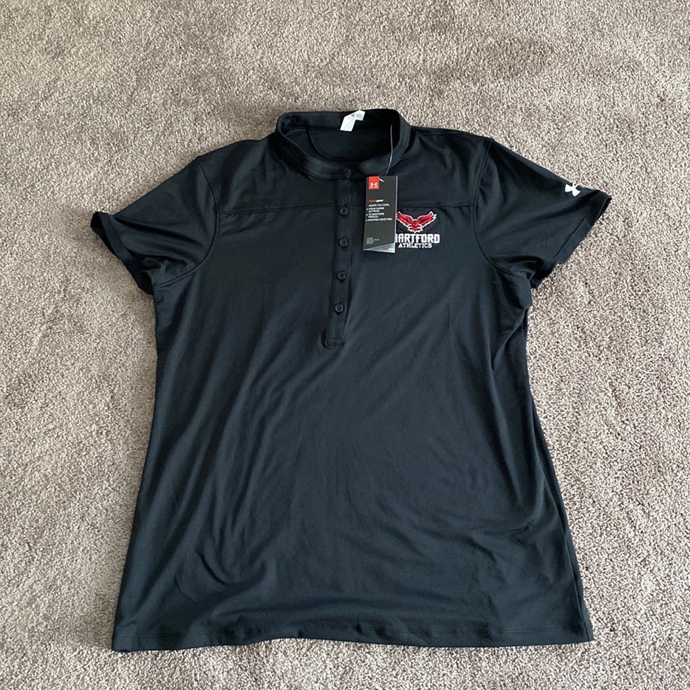 Under Armour Loose Fitted Hartford Athletics Heat Gear Black Top SIZE L
